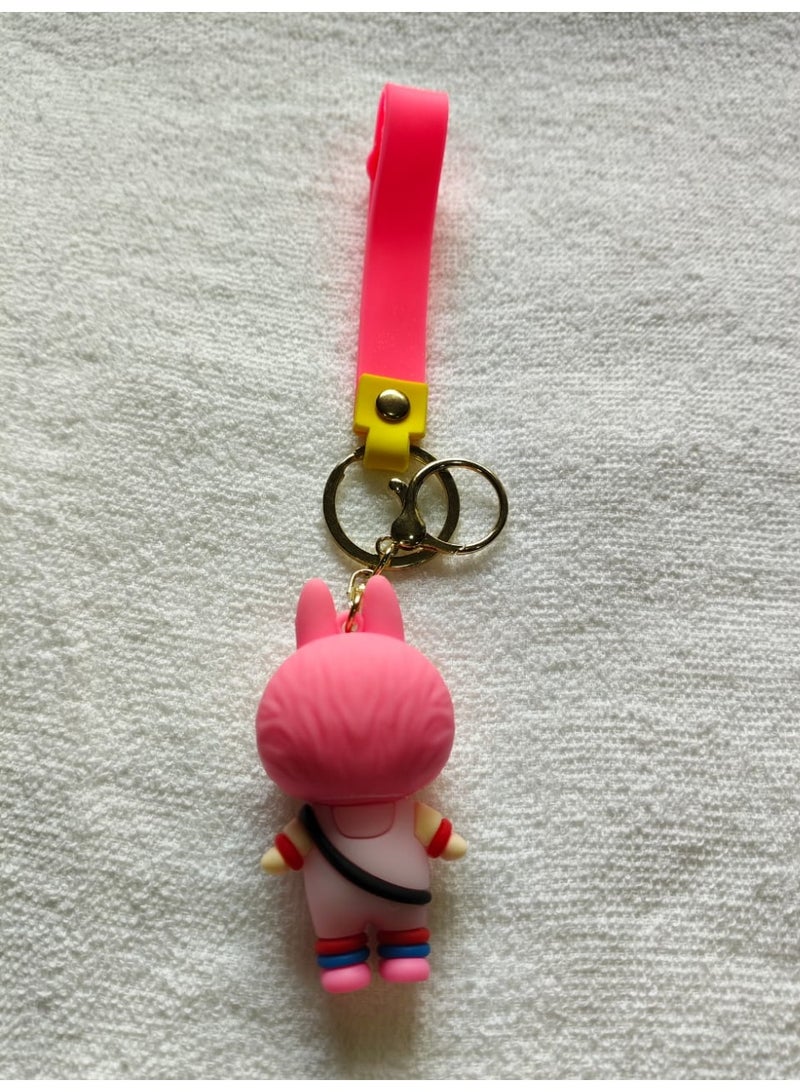 Labubu Keychain Cute Cartoon Bag Pendant for Kids Girls School Bag Backpack Zipper Keys Small Gift Accessory - Image 2